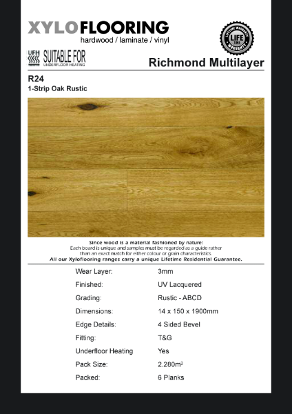 Xylo Flooring - R24 Data Sheet