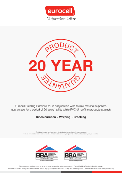 Eurocell Building Plastics 20 Year Product Guarantee