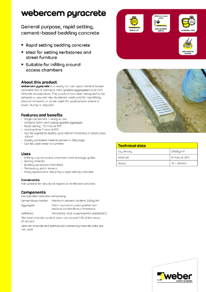 webercem pyracrete - Technical datasheet