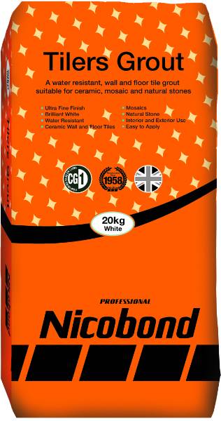 Nicobond Tilers Grout White - Tile Grout