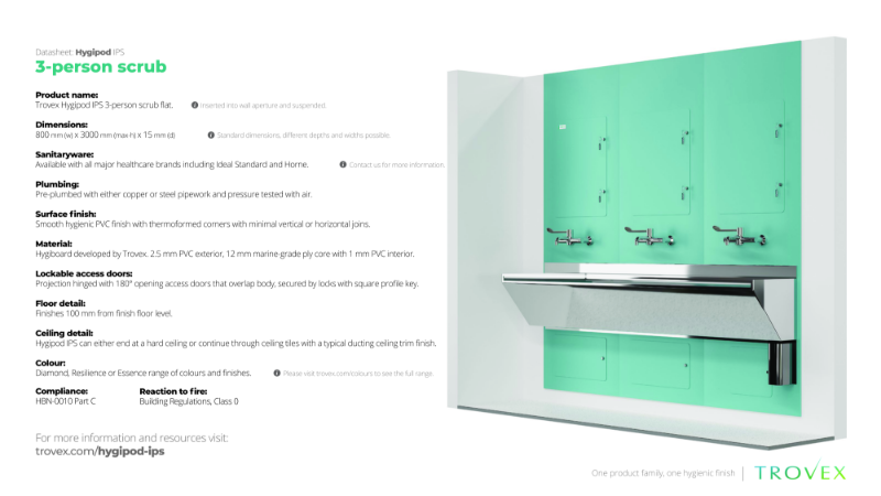 Hygipod 3-person scrub flat – Product Datasheet