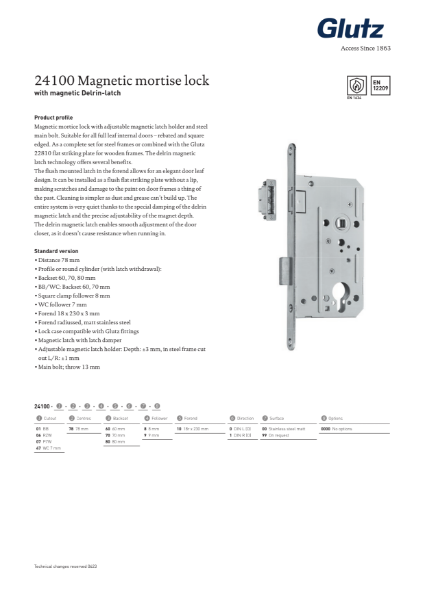 24100 Magnetic Mortice Lock
