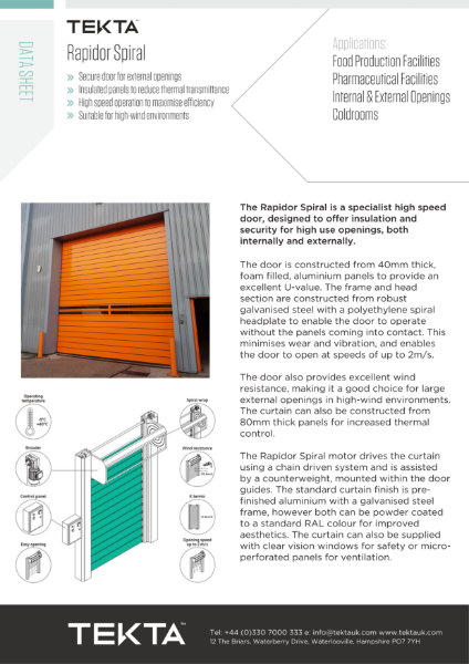 Rapidor Spiral Datasheet