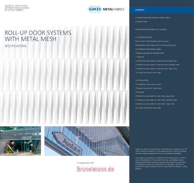 01 - Metal Fabric Roller Shutter System - GKD Creative Weave - Stainless Steel Mesh Roller Shutter solution 2014