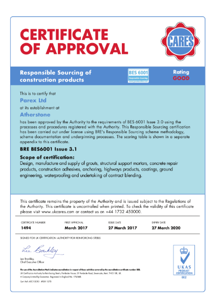 BES 6001 Certificate