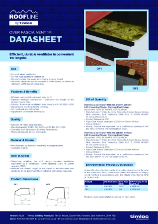 Over Fascia Vent 1m Datasheet
