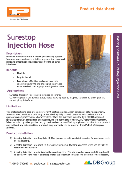 Surestop Injection Hose Product Data Sheet