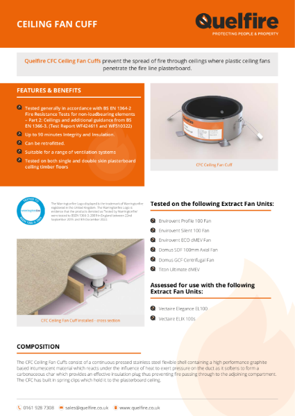 Product Data Sheet - CFC Ceiling Fan Cuff