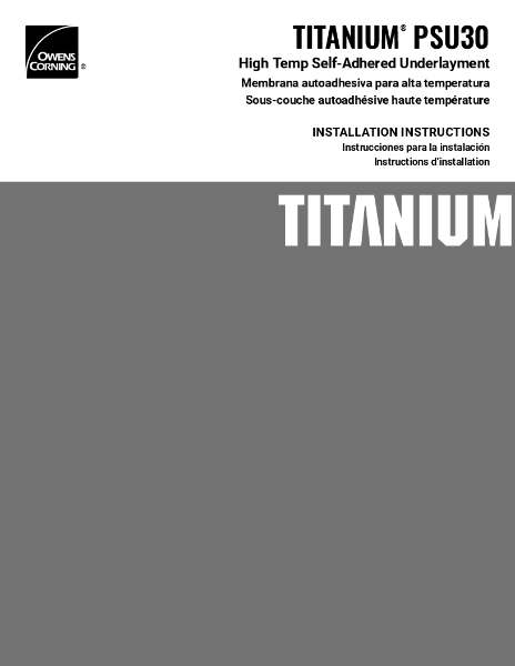 Titanium PSU30 Installation Instructions