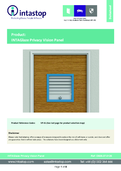 Data Sheet - INTAGlaze Privacy Vision Panel