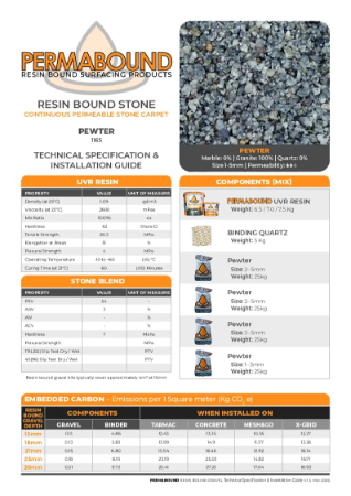Resin Bound Stone — Pewter TDS