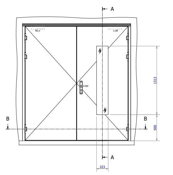 Drawing P007 - M41 double leaf external door corner frame
