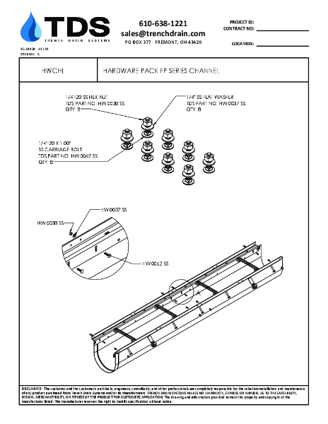 Trench•Era Hardware Pack for FP Series Channels - HWCHL