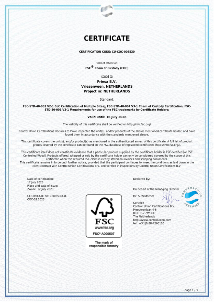 FSC Certificate Falco 2023–2028