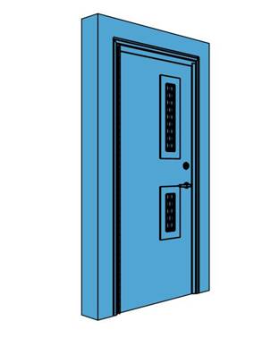 Single Metal Certified Security Door with Vision Panel