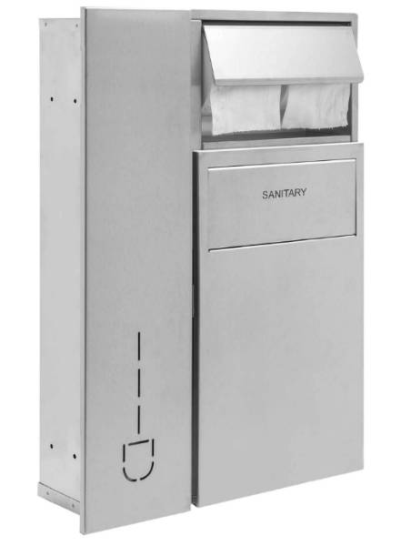 DP4317 Dolphin Prestige Combination Unit - Toilet Tissue Dispenser, Sanitary Bin and Toilet Brush