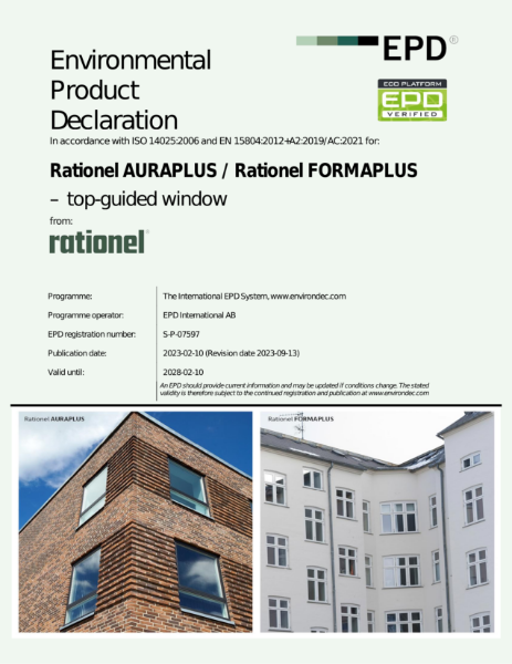 Product Specific EPD for Rationel AURAPLUS