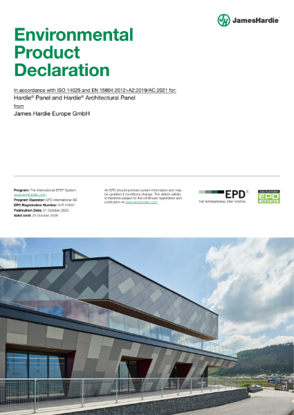 Hardie® Panel and Hardie® Architectural Panel 8mm Environmental Product Declaration