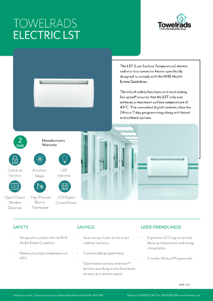 Electric LST Panel Heater Data Sheet