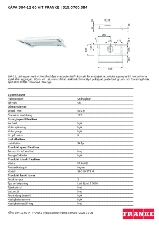 Product Sheet 315.0700.084