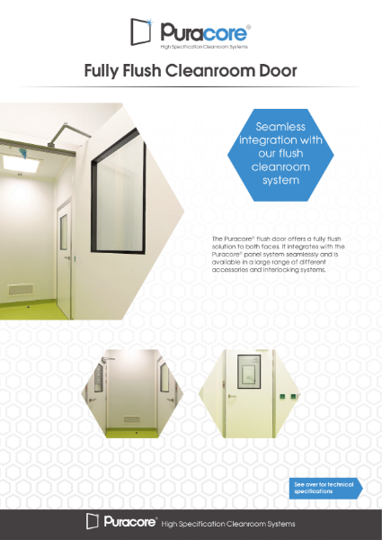 Fully Flush Cleanroom Door Product Data Sheet