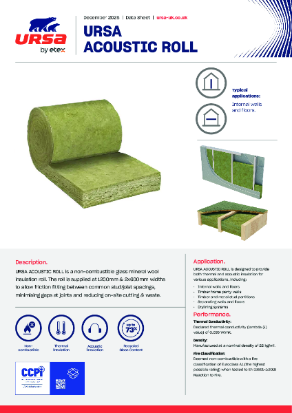 URSA ACOUSTIC ROLL - Datasheet