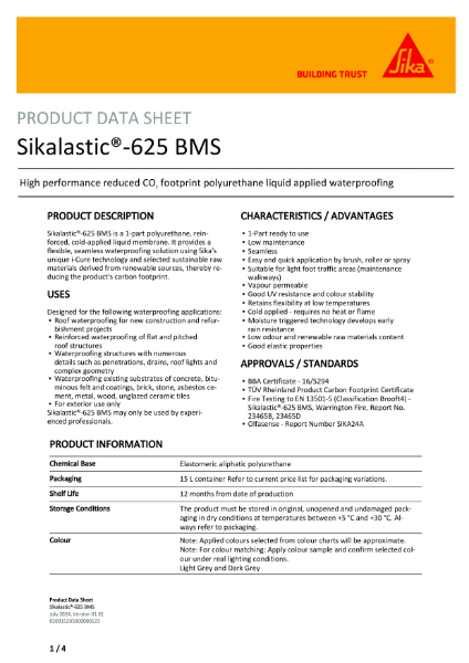 Sikalastic®-625 BMS Data Sheet