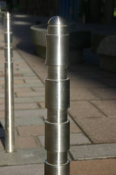 ASF Bespoke Machined Top Stainless Steel Bollards, Glasgow