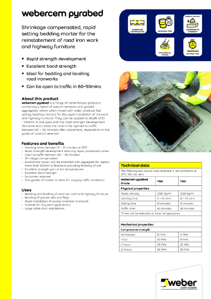 webercem pyrabed - Technical datasheet