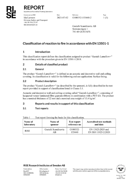 Gustafs Lamellow Fire Test Report