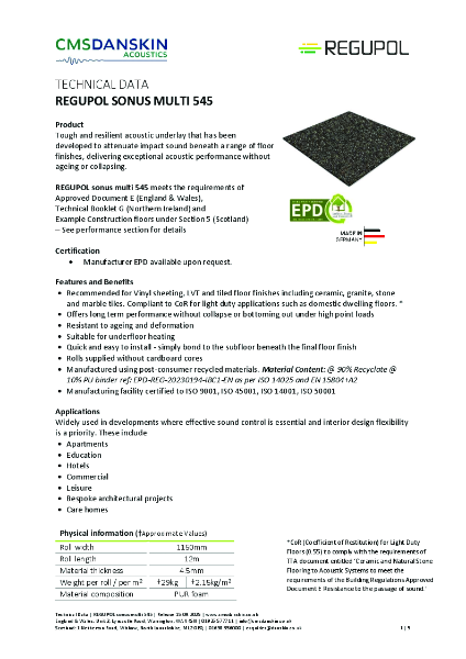 REGUPOL sonus multi 545 - TD-en-UK Release 15 09 2025