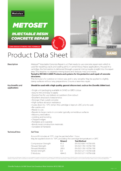 Metolux® Metoset Injectable Product Data Sheet