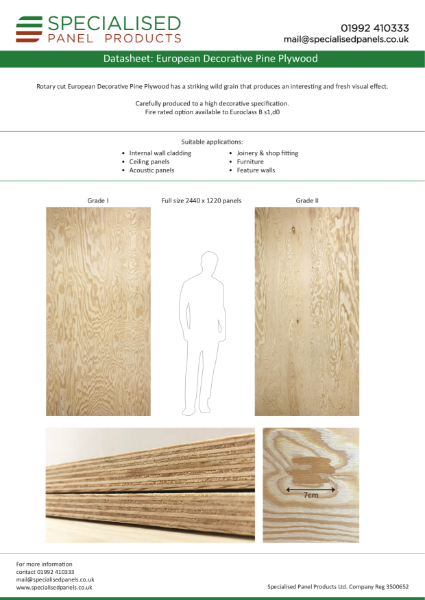 SPP Decorative Pine Data Sheet