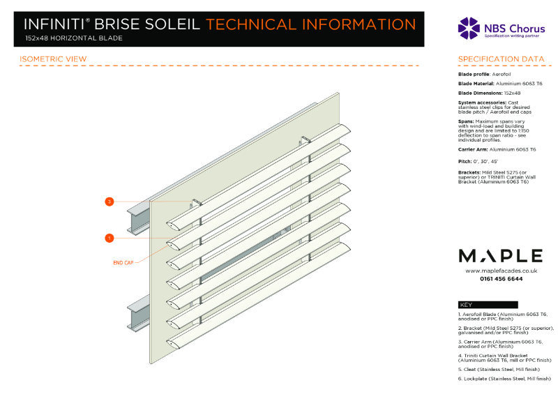 Maple Facades_Infiniti®_Brise Soleil_152x48_Aero_H_Datasheet_2024