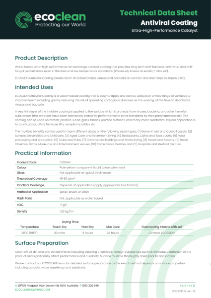 TDS - Antiviral Coating