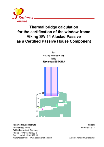 Passive House Institute - Certificate