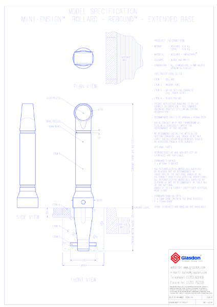 Mini Ensign Bollard™ - Rebound Model - Extended Base