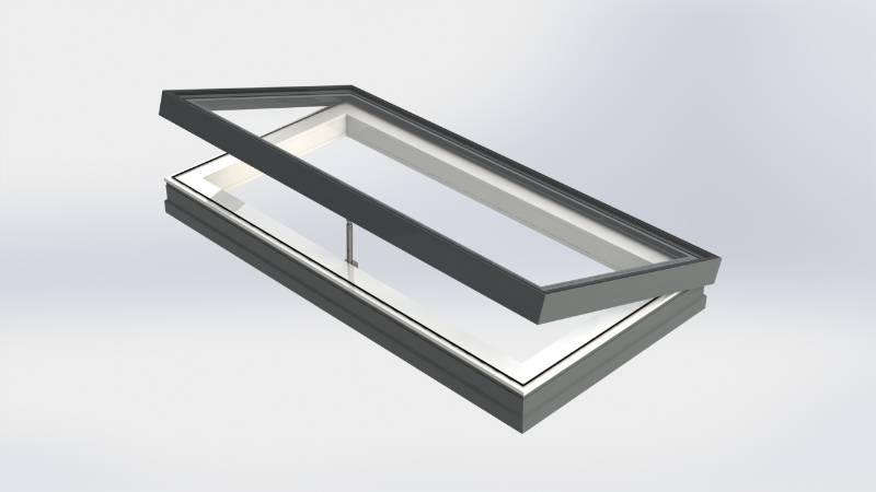 Skyway Manual Hinged Ventilation Flat Glass Rooflight