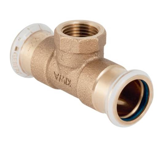 Geberit Mapress Copper T-Piece With Female Thread (FKM, Blue) 