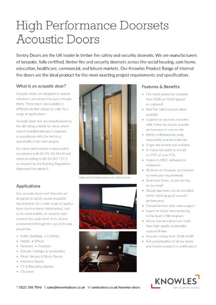 Acoustic Data Sheet