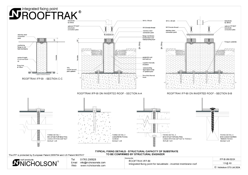 ROOFTRAK IFP-BI for inverted membrane roof Tech Data Sheet