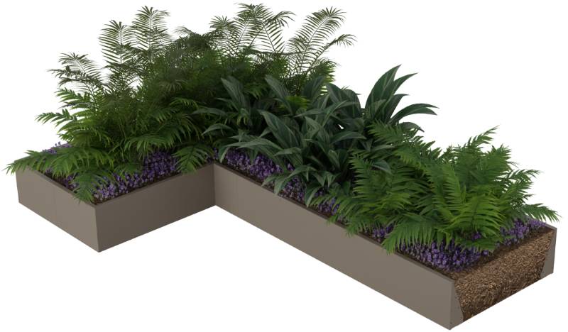 Raaft® Planterline Straight/ Curved - Steel planter panels