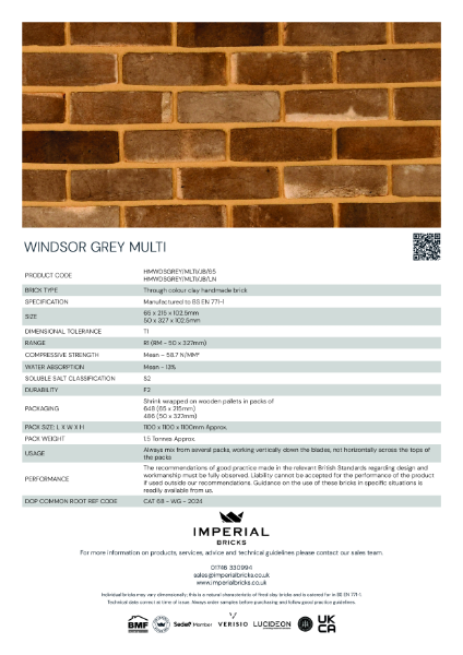 Imperial Bricks Windsor Grey Multi Datasheet
