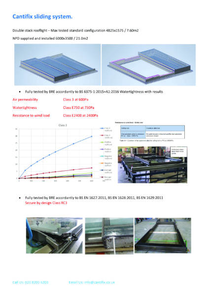 Cantifix multipanels sliding rooflight  - summary specification brochure