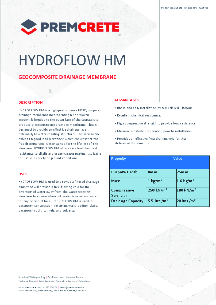 Hydroflow HM Technical Data Sheet 2025