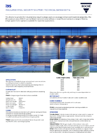 i95 Steel Security Shutter Datasheet