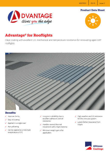 Advantage for GRP Rooflights - Product Data Sheet