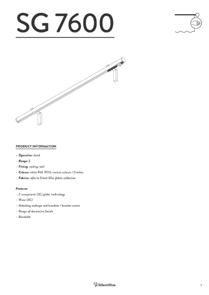 Silent Gliss Metropole SG 7600 23mm Metropole Curtain Pole