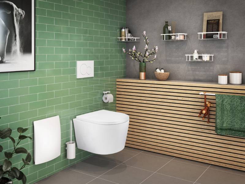 Wallhung toilet and toilet seat pack. Pressalit Trend Combi Pack
with Comfort D2 soft close and lift-off toilet seat, antibacterial, white. Pan includes flow reducer.