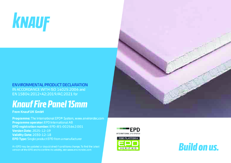 Knauf Fire Panel 15mm EPD